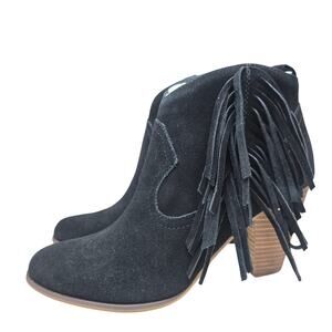 Steve Madden Ohio Boot Bootie 9.5 Western Fringe Cowgirl Festival Equestrian